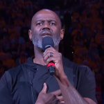 Brian McKnight sings the National Anthem at game 3!